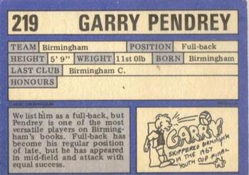 1973-74 A&BC Chewing Gum #219 Garry Pendrey Back