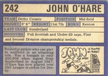 1973-74 A&BC Chewing Gum #242 John O'Hare Back