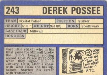 1973-74 A&BC Chewing Gum #243 Derek Possee Back