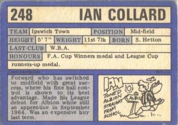 1973-74 A&BC Chewing Gum #248 Ian Collard Back