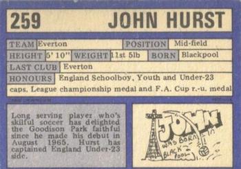 1973-74 A&BC Chewing Gum #259 John Hurst Back