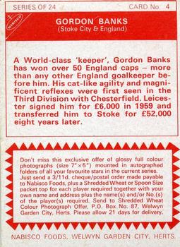 1969-70 Nabisco #4 Gordon Banks Back