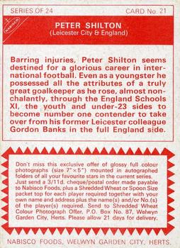 1969-70 Nabisco #21 Peter Shilton Back