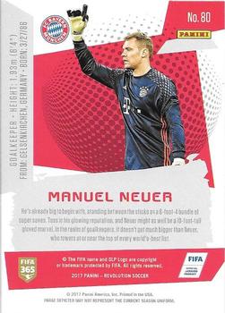 2017 Panini Revolution #80 Manuel Neuer Back