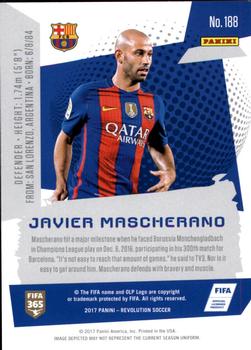 2017 Panini Revolution #188 Javier Mascherano Back