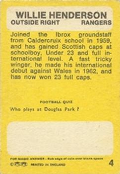 1968-69 A&BC Footballer (Scottish) #4 Willie Henderson Back