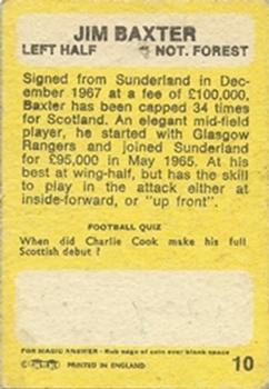 1968-69 A&BC Footballer (Scottish) #10 Jim Baxter Back