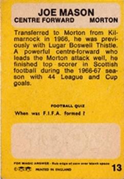 1968-69 A&BC Footballer (Scottish) #13 Joe Mason Back