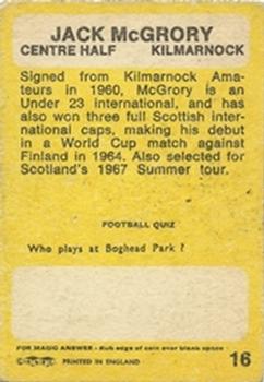 1968-69 A&BC Footballer (Scottish) #16 Jackie McGrory Back