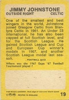 1968-69 A&BC Footballer (Scottish) #19 Jimmy Johnstone Back