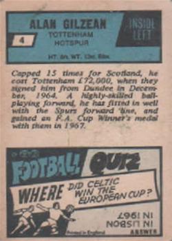 1969-70 A&BC Footballer (Scottish) #4 Alan Gilzean Back