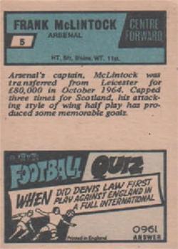 1969-70 A&BC Footballer (Scottish) #5 Frank McLintock Back