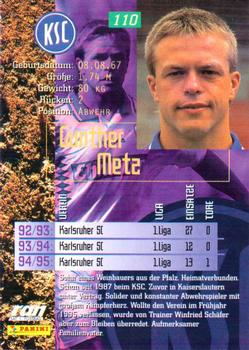 1995-96 Panini Bundesliga #110 Gunther Metz Back