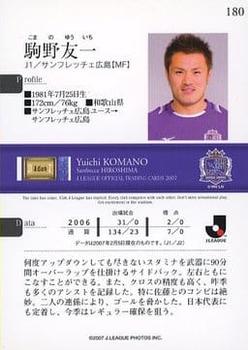 2007 J.League #180 Yuichi Komano Back