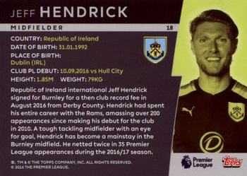 2018 Topps Platinum Premier League #18 Jeff Hendrick Back