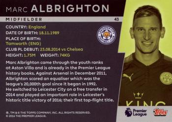 2018 Topps Platinum Premier League #43 Marc Albrighton Back