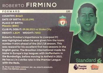 2018 Topps Platinum Premier League #120 Roberto Firmino Back