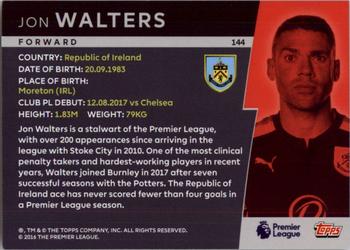 2018 Topps Platinum Premier League #144 Jon Walters Back