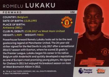 2018 Topps Platinum Premier League #152 Romelu Lukaku Back