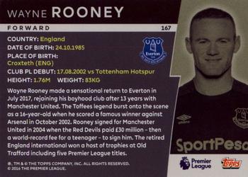 2018 Topps Platinum Premier League #167 Wayne Rooney Back