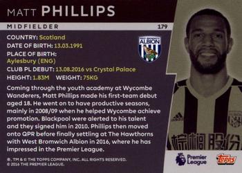 2018 Topps Platinum Premier League #179 Matt Phillips Back