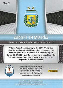 2018 Panini Prizm FIFA World Cup #2 Angel Di Maria Back