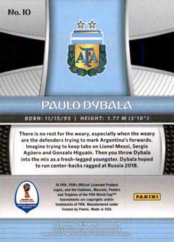 2018 Panini Prizm FIFA World Cup #10 Paulo Dybala Back