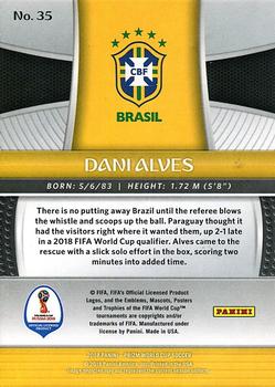 2018 Panini Prizm FIFA World Cup #35 Dani Alves Back