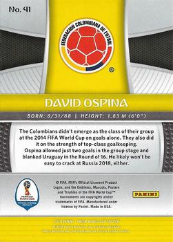 2018 Panini Prizm FIFA World Cup #41 David Ospina Back