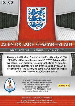 2018 Panini Prizm FIFA World Cup #63 Alex Oxlade-Chamberlain Back