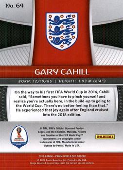 2018 Panini Prizm FIFA World Cup #64 Gary Cahill Back