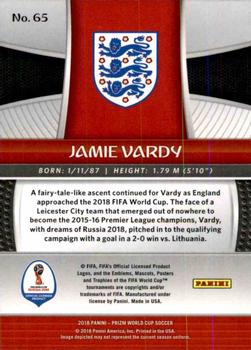2018 Panini Prizm FIFA World Cup #65 Jamie Vardy Back