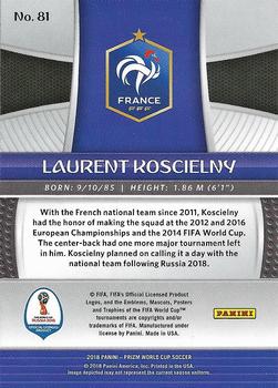 2018 Panini Prizm FIFA World Cup #81 Laurent Koscielny Back