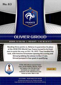 2018 Panini Prizm FIFA World Cup #83 Olivier Giroud Back