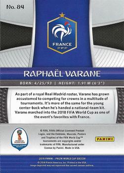 2018 Panini Prizm FIFA World Cup #84 Raphael Varane Back
