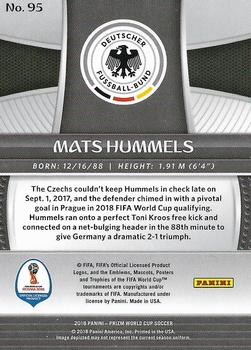 2018 Panini Prizm FIFA World Cup #95 Mats Hummels Back