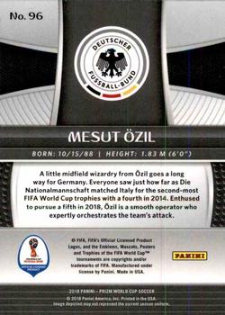 2018 Panini Prizm FIFA World Cup #96 Mesut Ozil Back