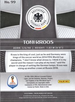2018 Panini Prizm FIFA World Cup #99 Toni Kroos Back