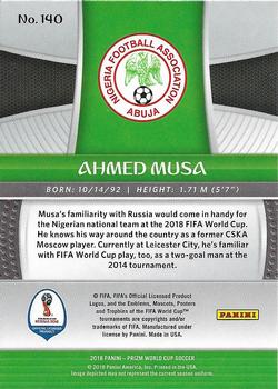 2018 Panini Prizm FIFA World Cup #140 Ahmed Musa Back