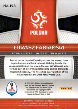 2018 Panini Prizm FIFA World Cup #153 Lukasz Fabianski Back