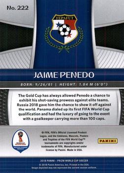 2018 Panini Prizm FIFA World Cup #222 Jaime Penedo Back