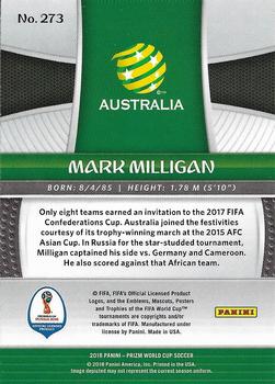 2018 Panini Prizm FIFA World Cup #273 Mark Milligan Back