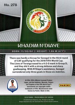 2018 Panini Prizm FIFA World Cup #278 Khadim N'Diaye Back