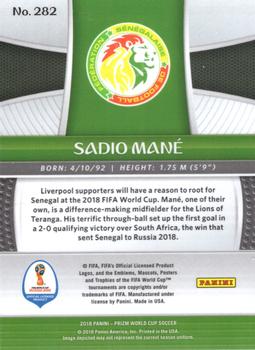 2018 Panini Prizm FIFA World Cup #282 Sadio Mane Back