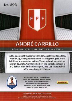 2018 Panini Prizm FIFA World Cup #293 Andre Carrillo Back