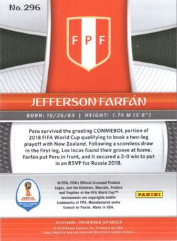 2018 Panini Prizm FIFA World Cup #296 Jefferson Farfan Back