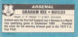 1981-82 Topps Footballer - Singles #7 Graham Rix Back