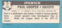 1981-82 Topps Footballer - Singles #34 Paul Cooper Back