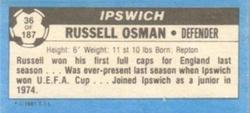 1981-82 Topps Footballer - Singles #36 Russell Osman Back