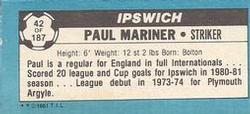 1981-82 Topps Footballer - Singles #42 Paul Mariner Back